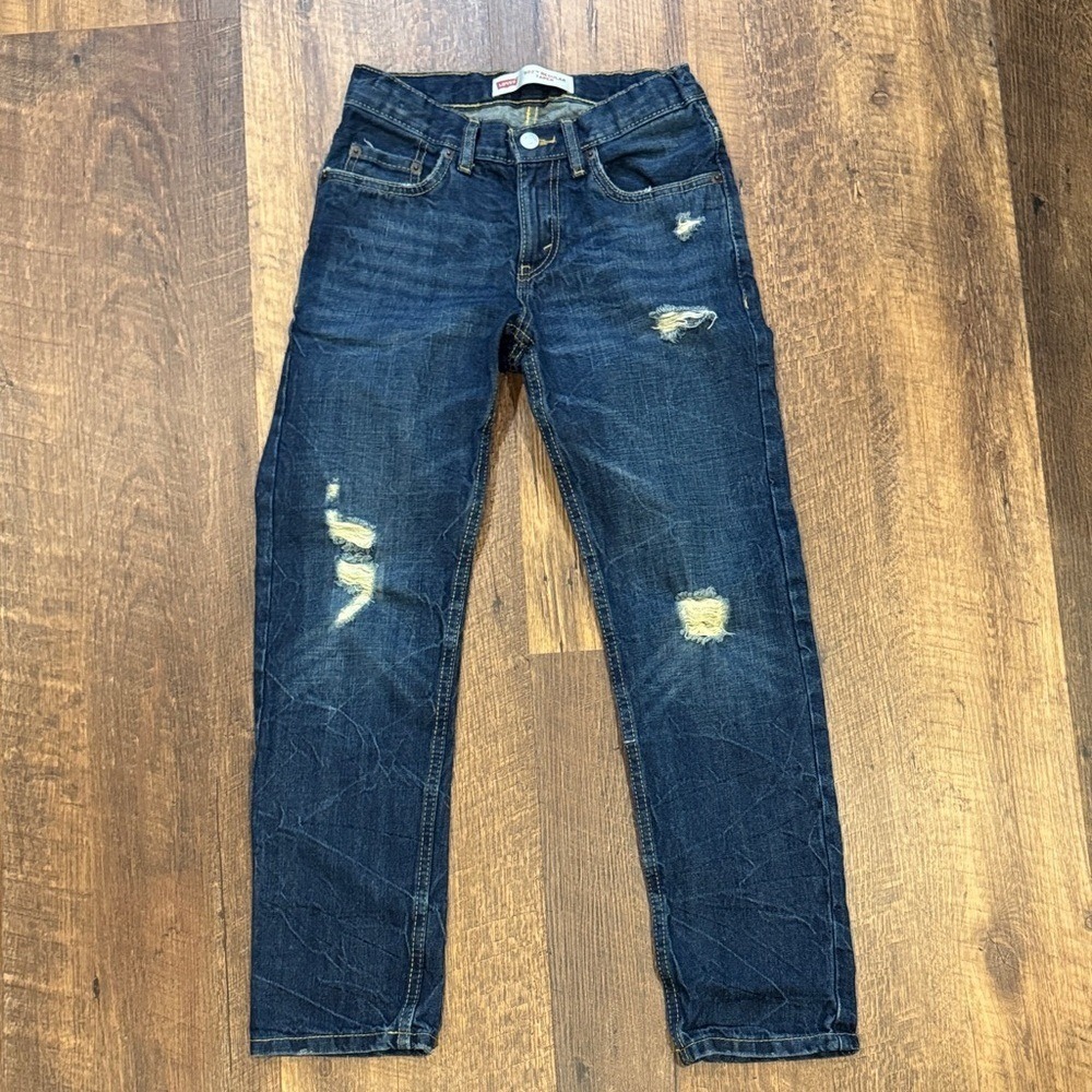 Levi's 502‎ Regular Taper Distressed Blue Jeans Boys 10 Reg 25x25  Streetwear